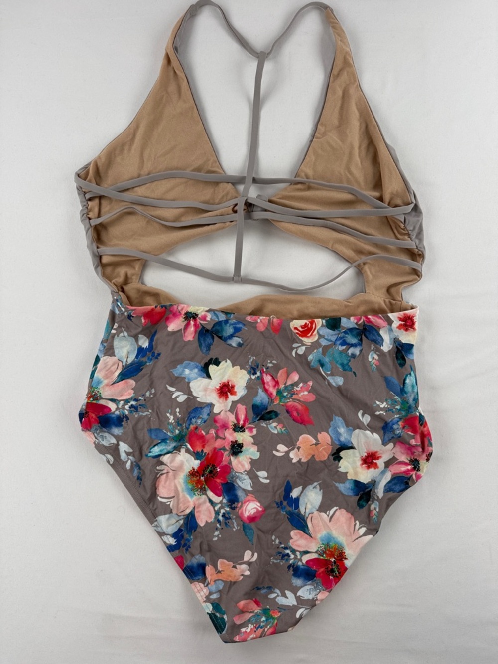 VYB Floral High-Waist One-Piece Swimsuit with Strappy Back - Picture 2 of 4
